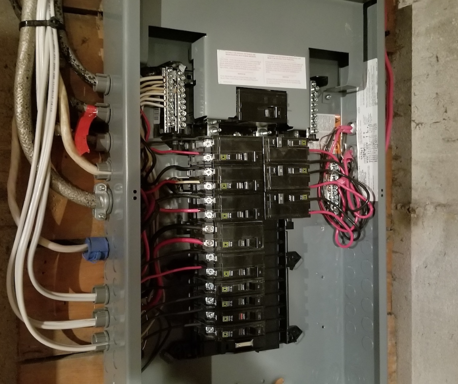 Panneau électrique résidentiel vue de près